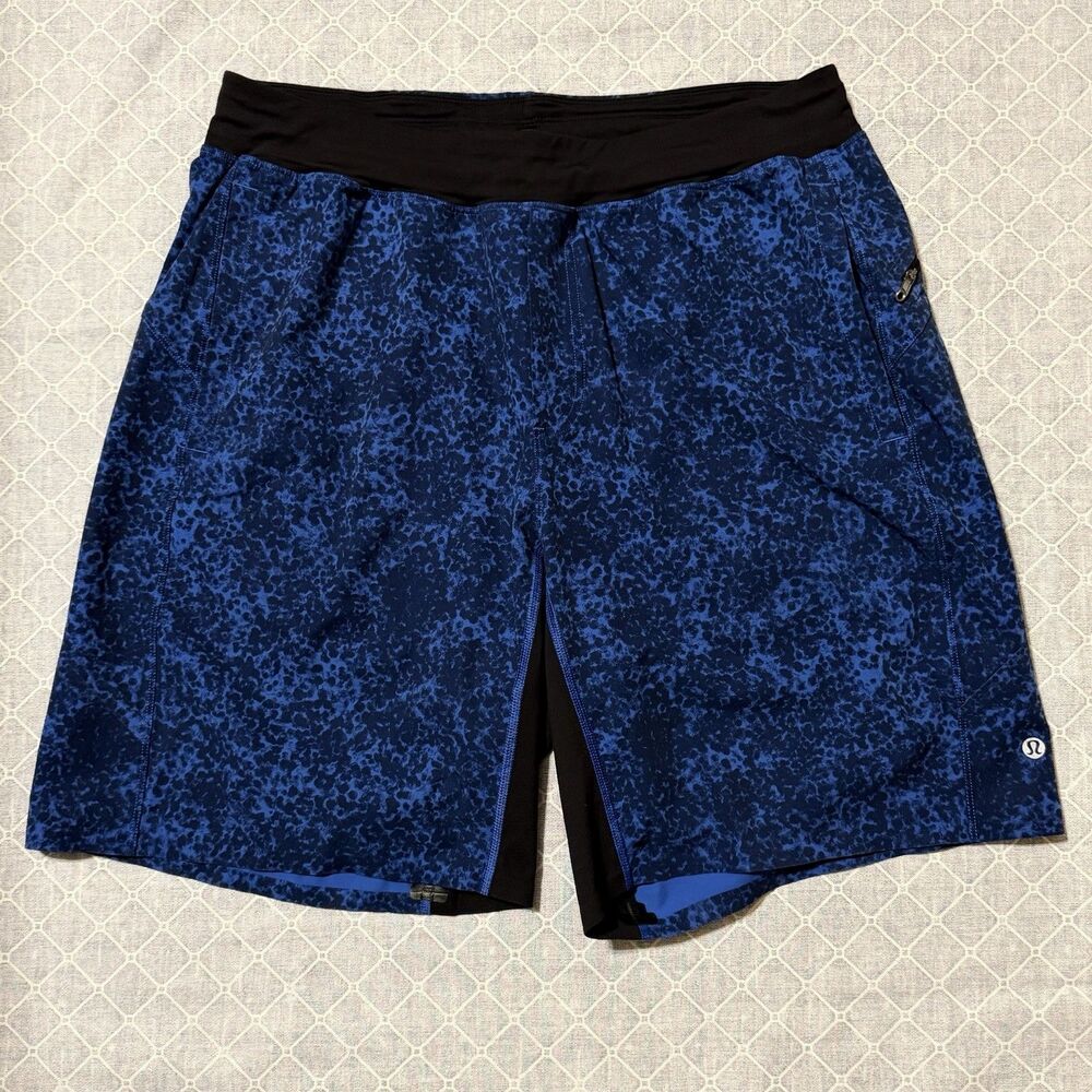 Lululemon Men's Sz L Assert Shorts Cannonball Harbor Blue Deep Navy 9” Linerles